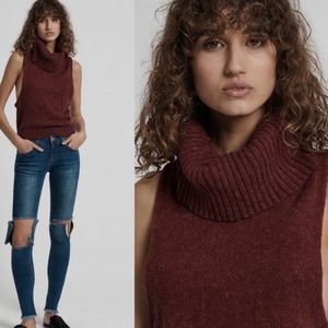 NWT One Teaspoon Parisienne Roll Neck Top Size S